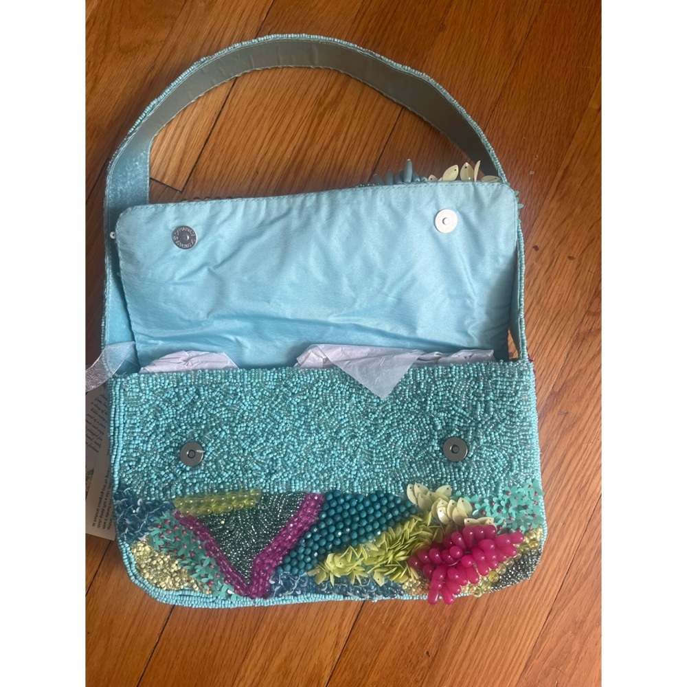 Viral TikTok Handmade Beaded Coastal Coral Reef Shoulder Handbag NWT - Picture 7 of 12